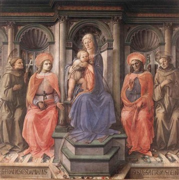 Fra Filippo Lippi Werke - Madonna inthronisiert mit Heiligen Renaissance Filippo Lippi